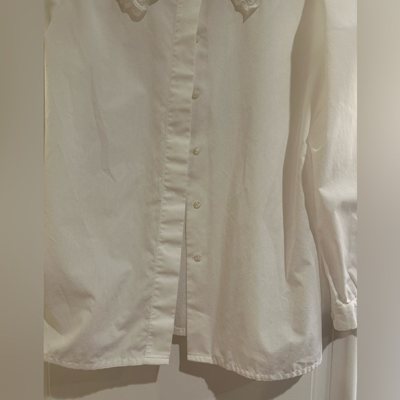 Vintage Mr. Witt lace collar button down white fancy shirt excellent condition - Picture 7 of 11